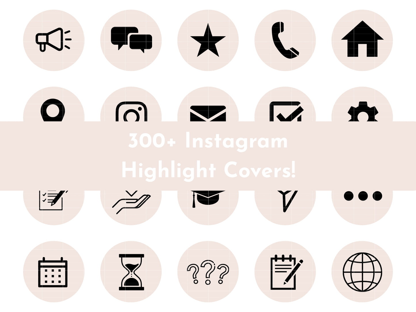 300+ Light Pink Line Art Instagram Highlight Cover Icons