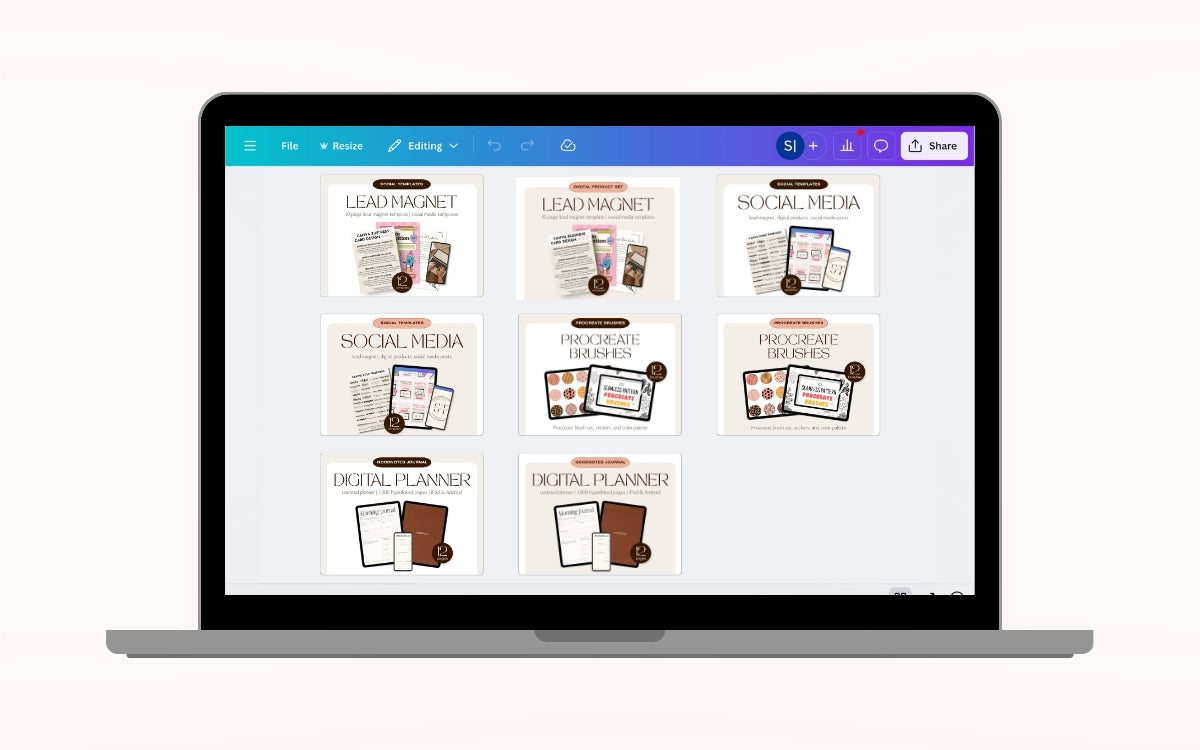 Digital Product Mockup Canva Templates