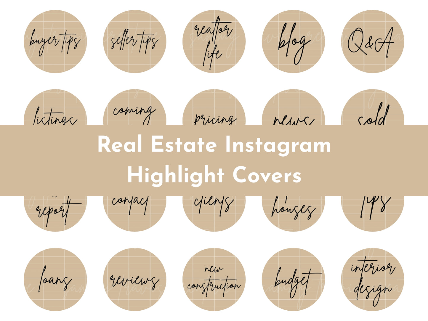 120+ Tan Neutral Real Estate Instagram Highlight Icons