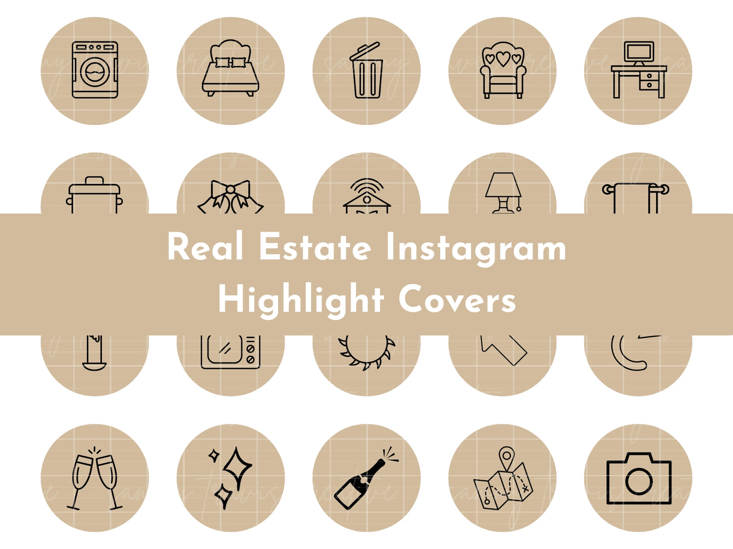 120+ Tan Neutral Real Estate Instagram Highlight Icons