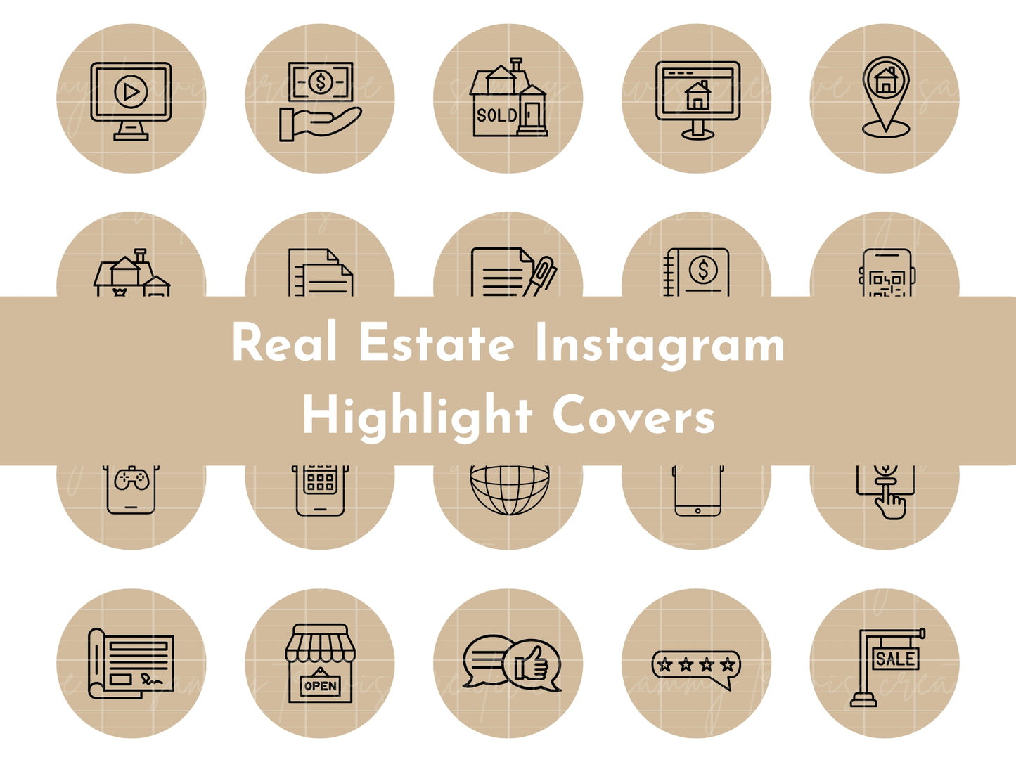 120+ Tan Neutral Real Estate Instagram Highlight Icons