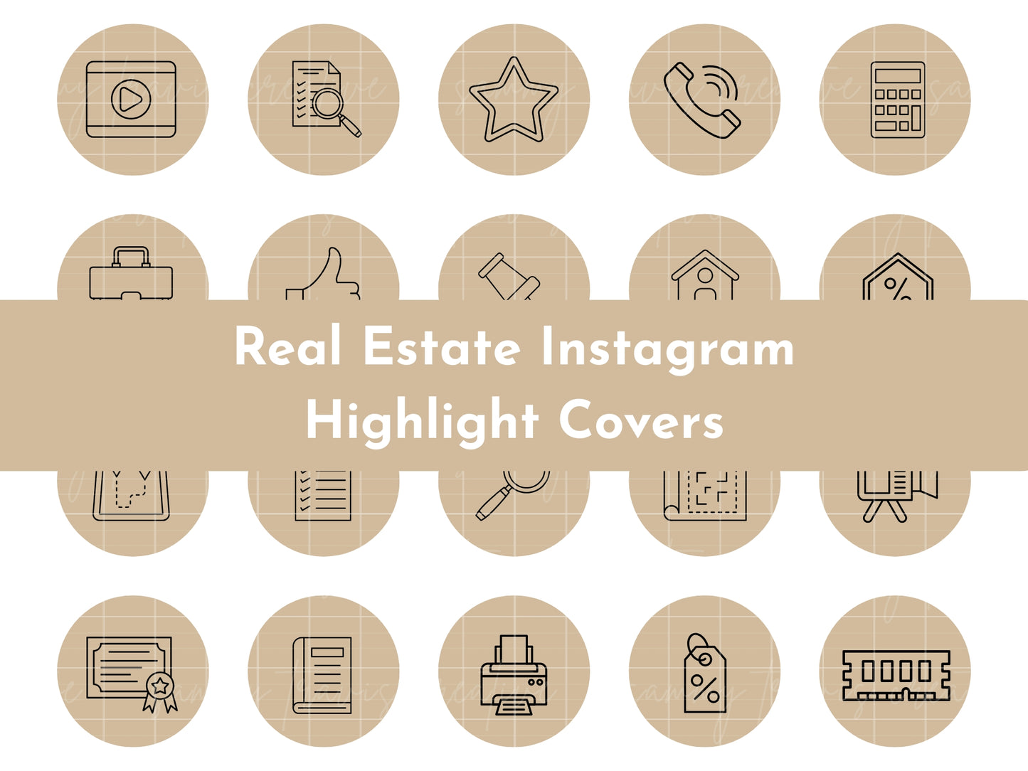 120+ Tan Neutral Real Estate Instagram Highlight Icons