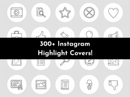 300+ White Line Art Instagram Highlight Cover Icons