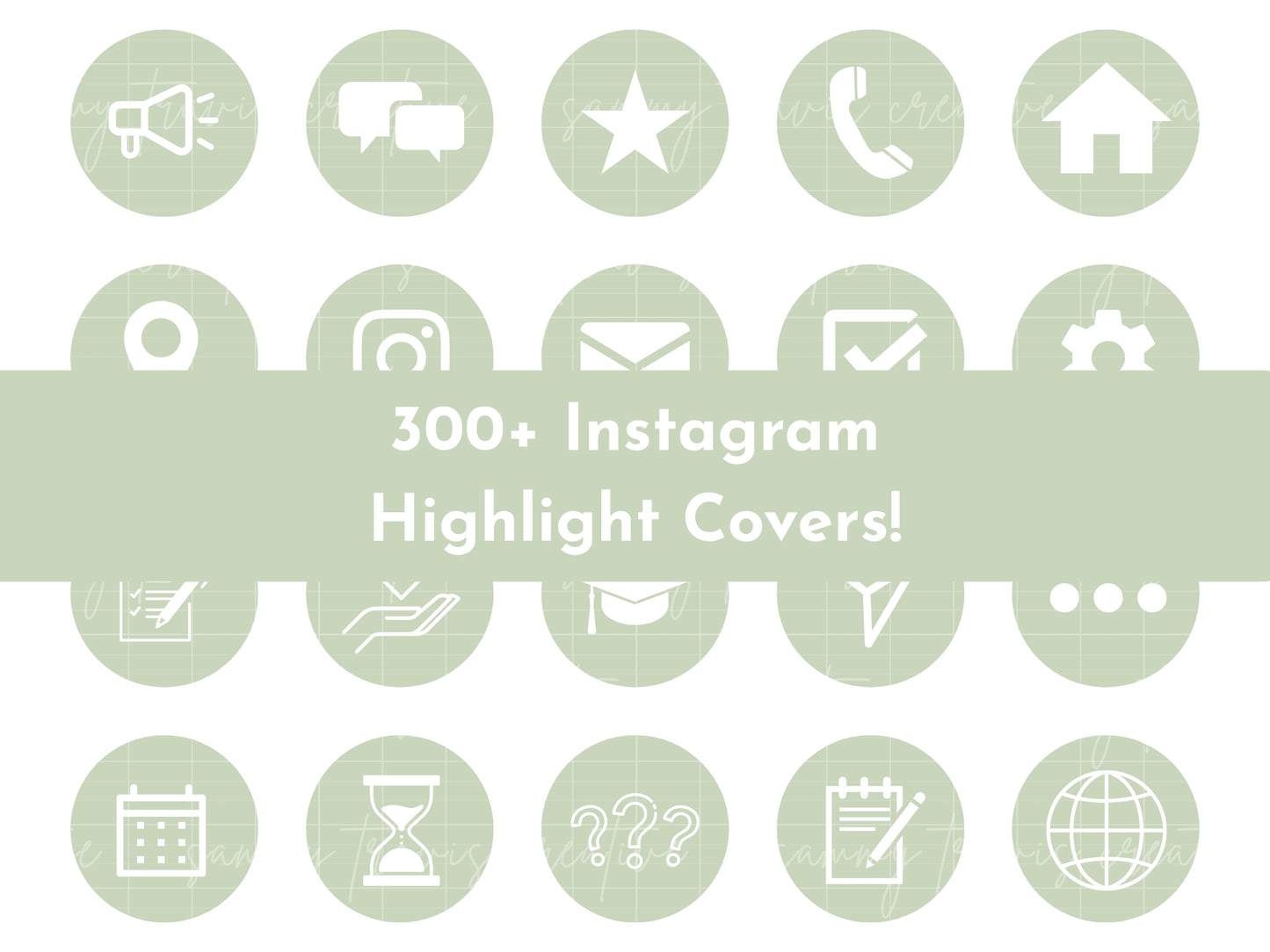 300+ Sage Green Line Art Instagram Highlight Cover Icons