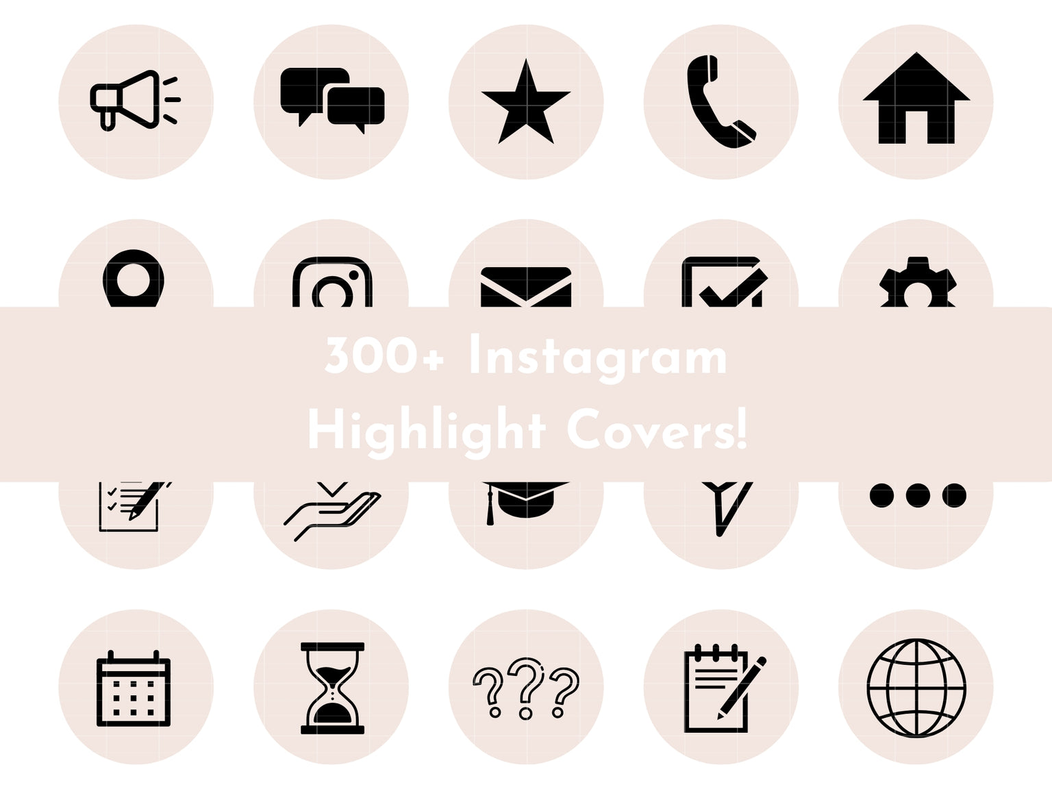300+ Light Pink Line Art Instagram Highlight Cover Icons