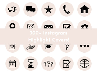 300+ Light Pink Line Art Instagram Highlight Cover Icons
