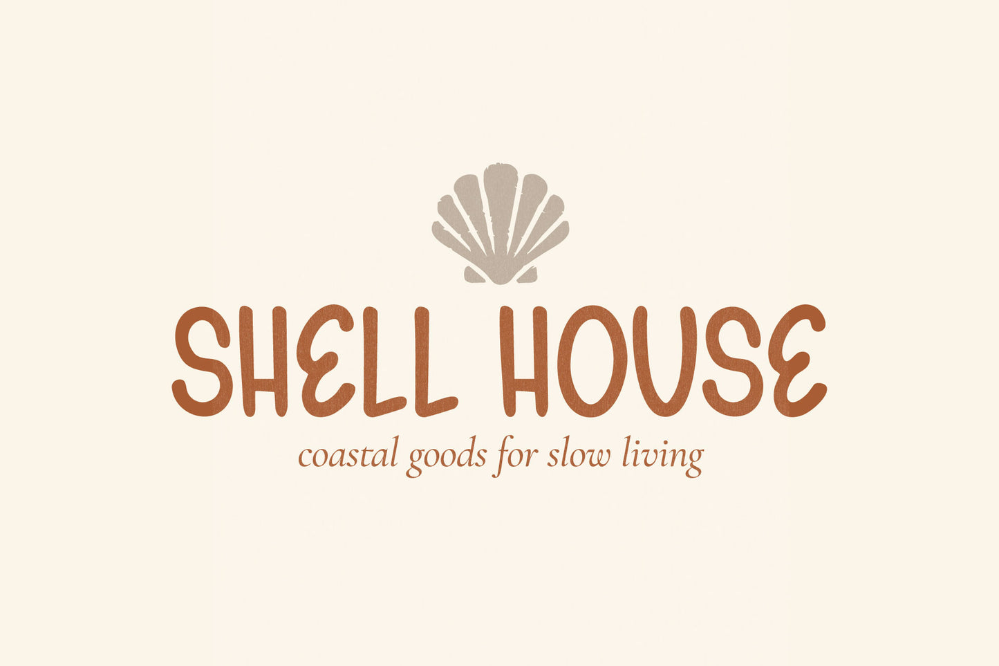 Shell House coastal brand logo created with Gelato Daydreams, a handmade display font with playful irregular lettering for boutique branding and creative logo design.