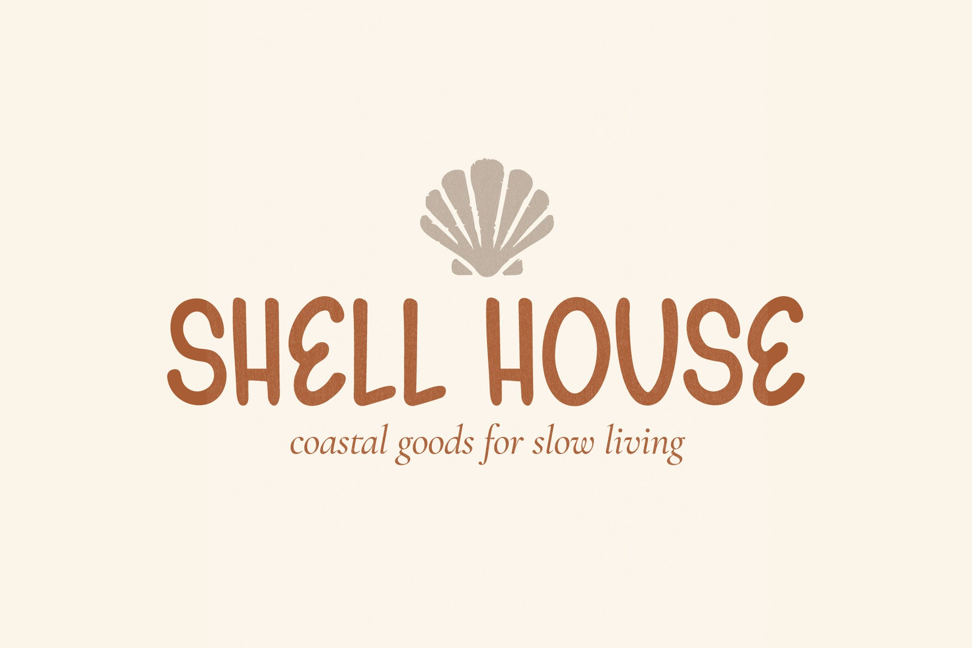 Shell House coastal brand logo created with Gelato Daydreams, a handmade display font with playful irregular lettering for boutique branding and creative logo design.