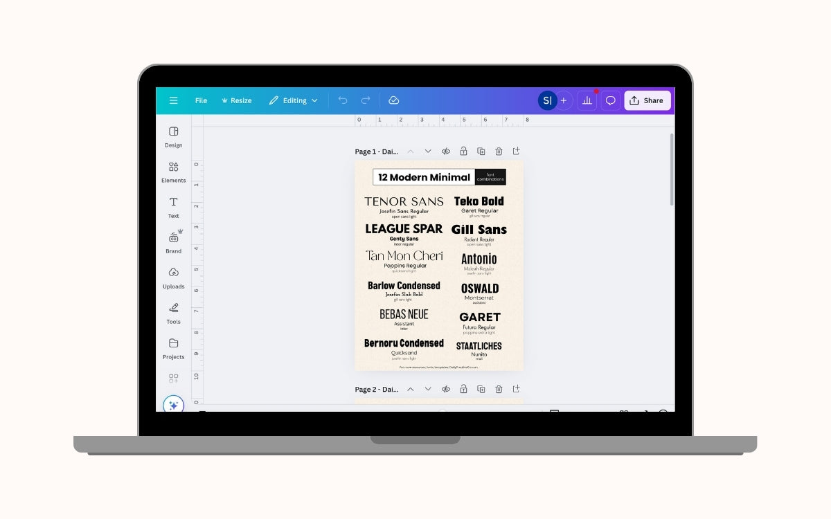 Canva Font Pairing Vault - 75+ Combos