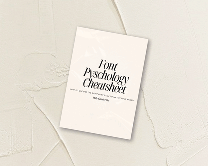 Editable font psychology cheat sheet that explains the meaning behind serif, sans serif, script, and display fonts to help entrepreneurs choose the right typefaces.