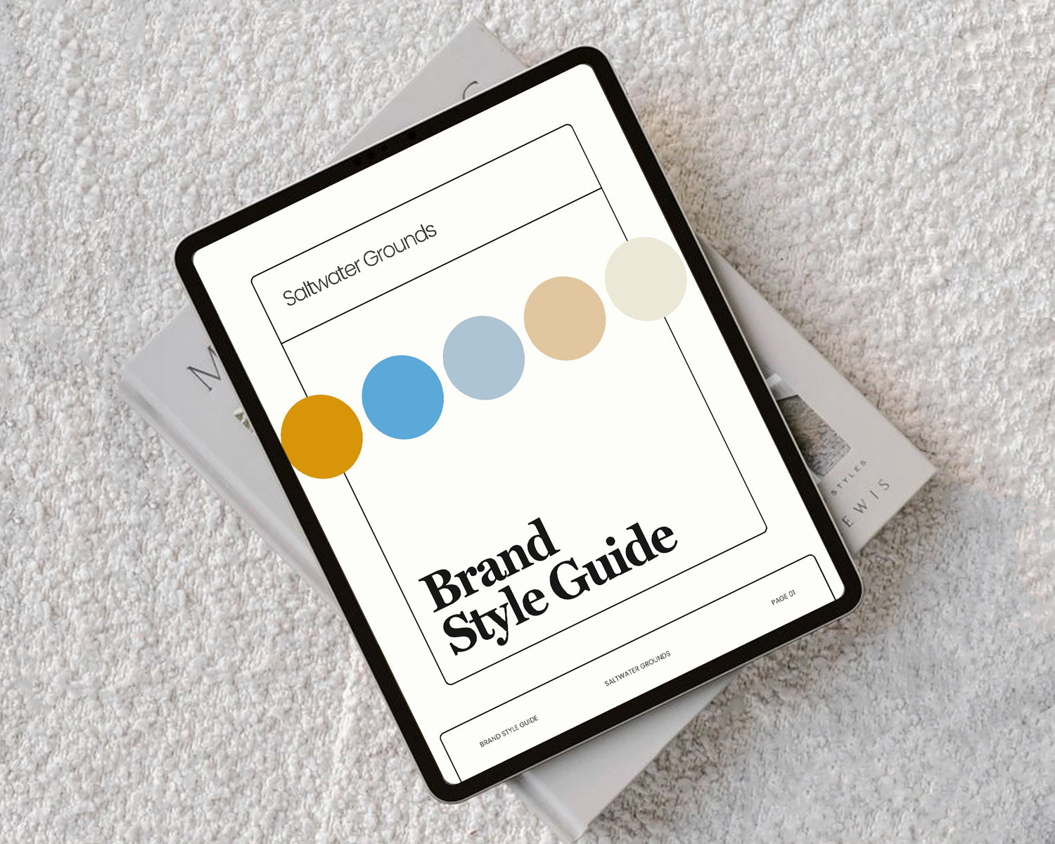 Canva brand style guide template showing a complete overview of fonts, colors, and logos.