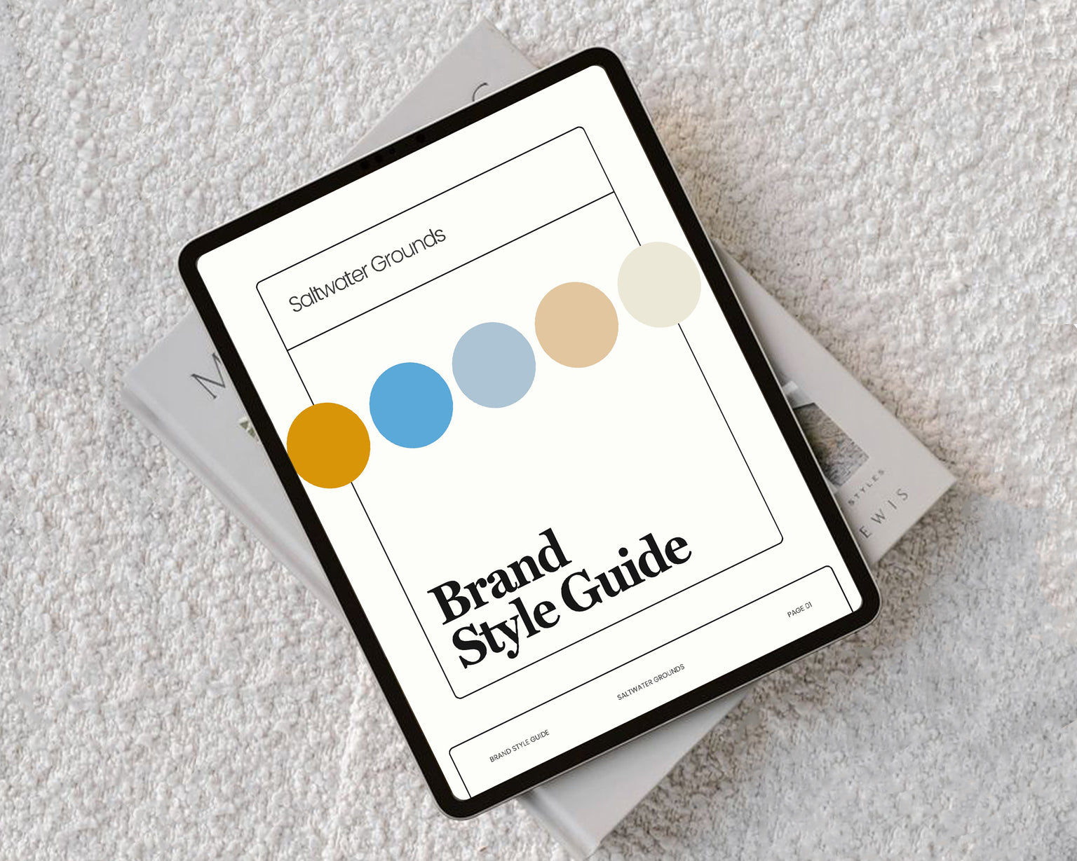 Canva brand style guide template showing a complete overview of fonts, colors, and logos.