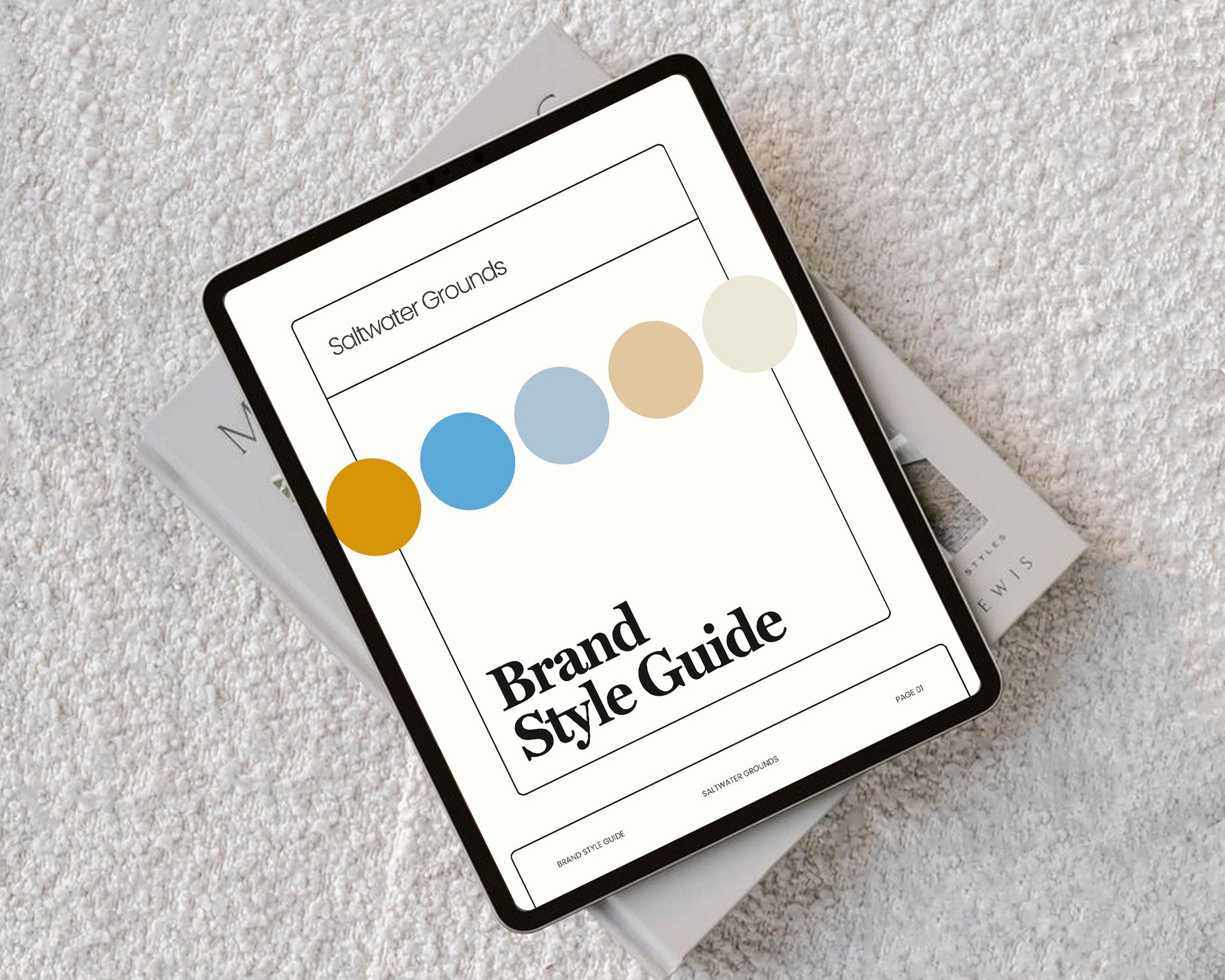 Canva brand style guide template showing a complete overview of fonts, colors, and logos.