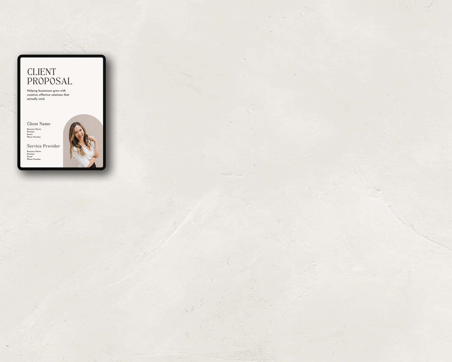 Canva proposal template with customizable client proposal layouts and branding.