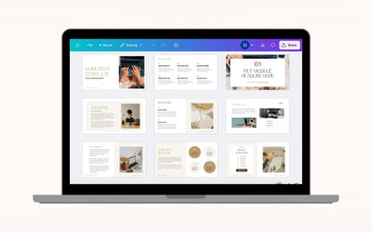 Customizable Canva slide deck template for polished, branded presentations.