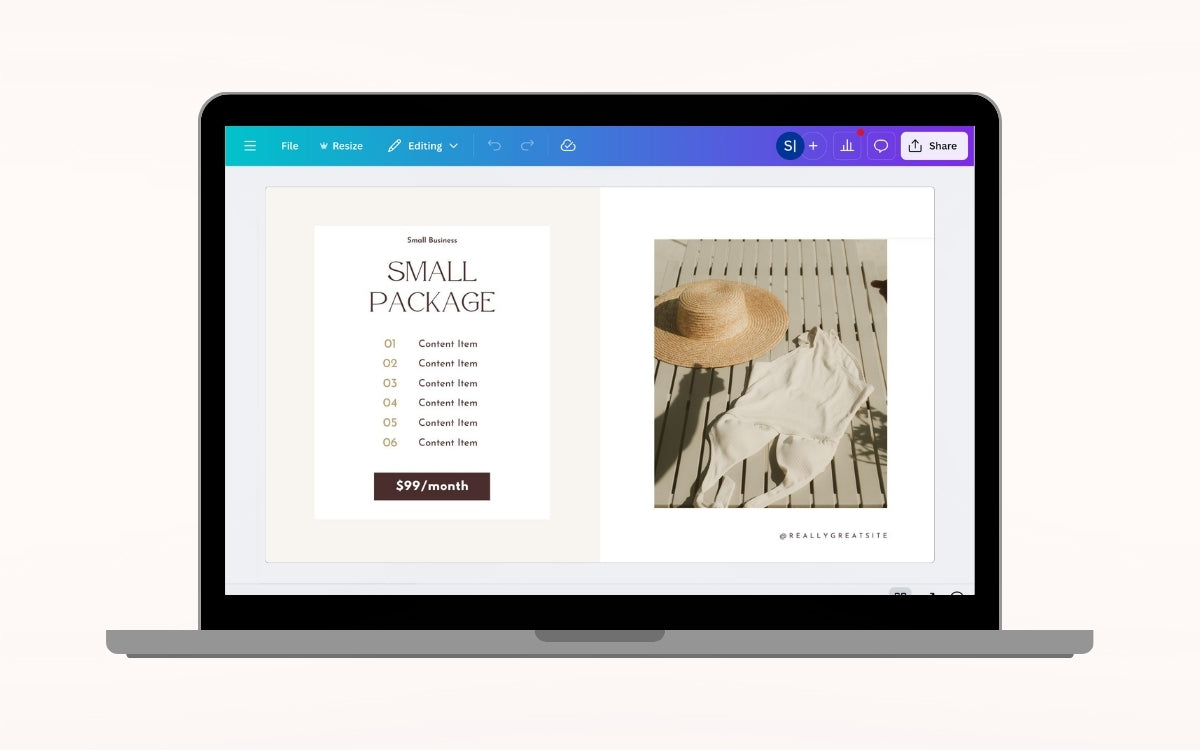 Canva slide deck template designed for entrepreneurs to showcase ideas and business plans.
