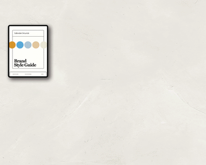 Canva template for brand style guide pages including typography, color palette, and imagery.