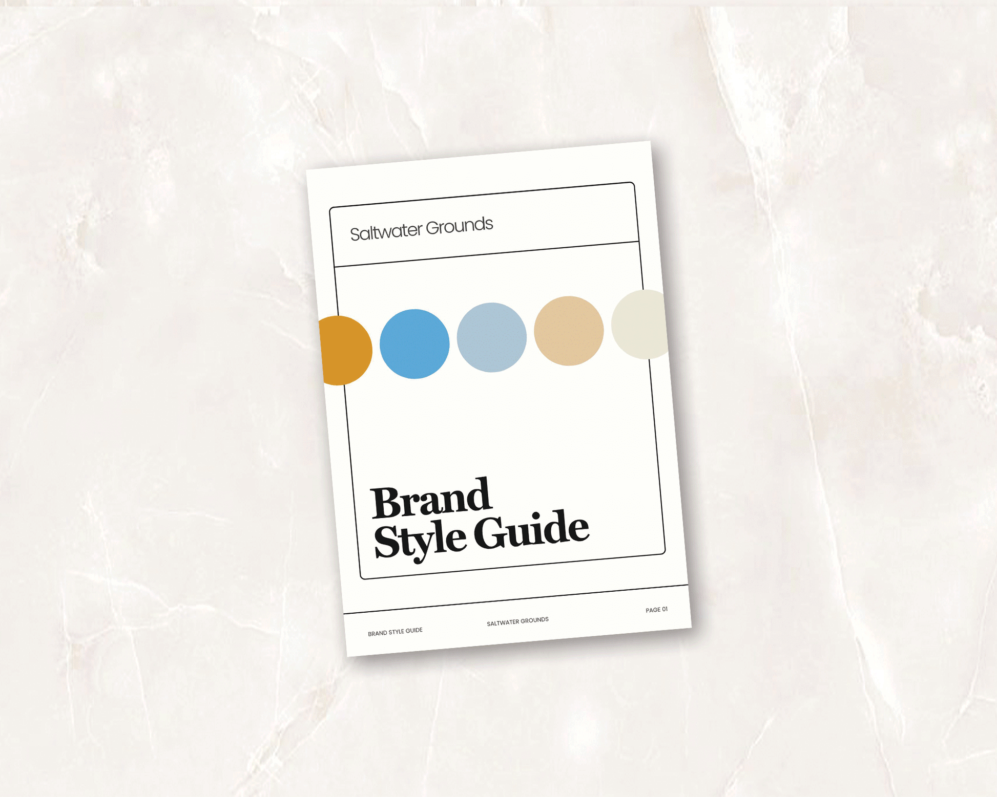 Canva brand style guide template showing a complete overview of fonts, colors, and logos.