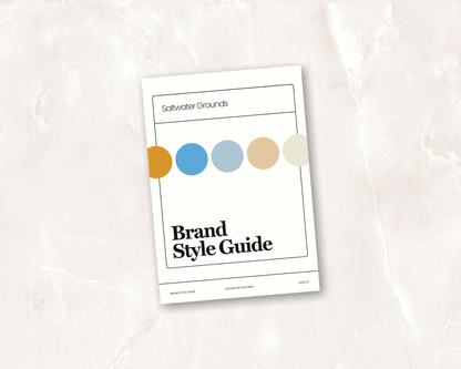 Canva brand style guide template showing a complete overview of fonts, colors, and logos.