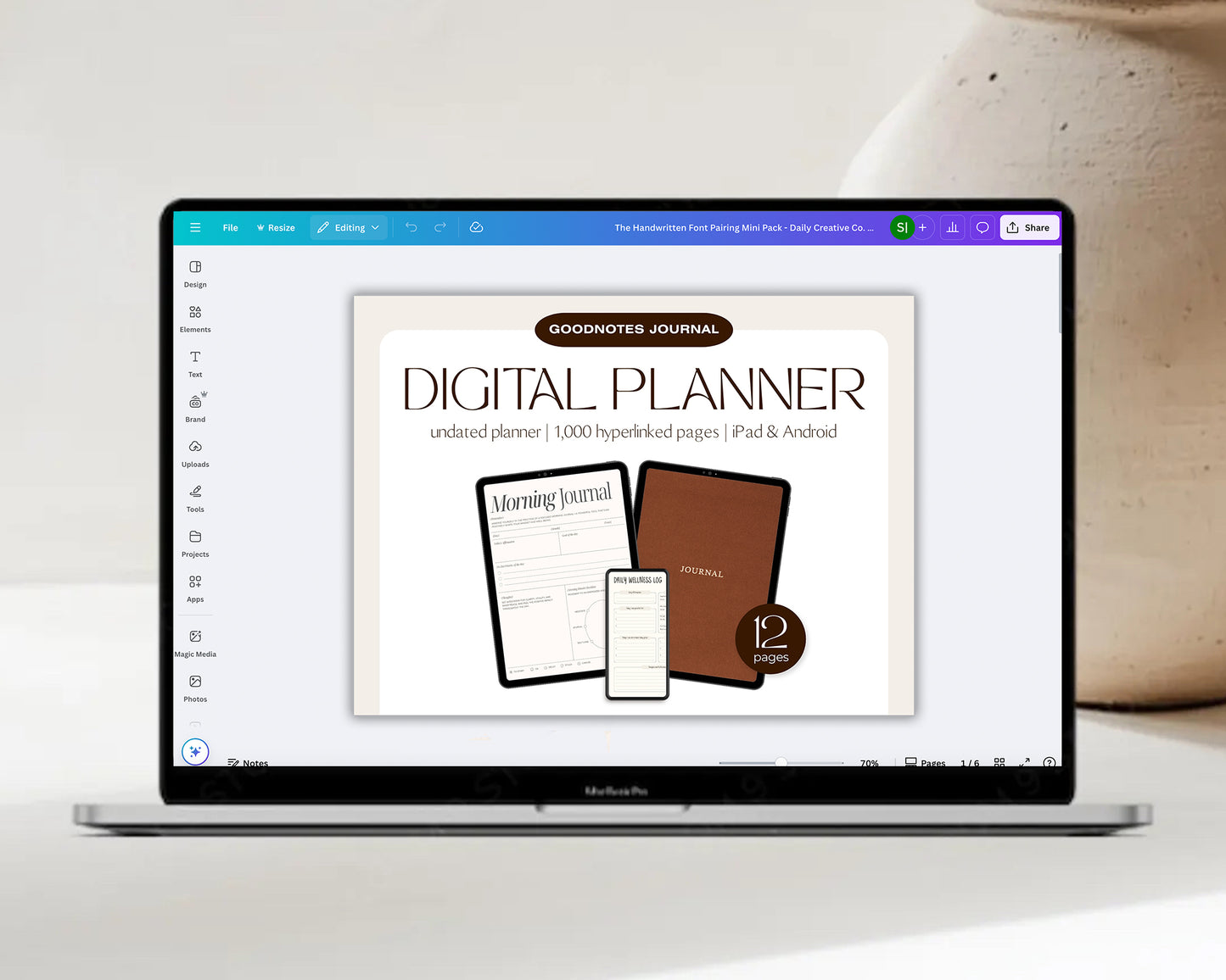 Customizable Canva template for digital product mockups, perfect for Etsy and Shopify sellers.