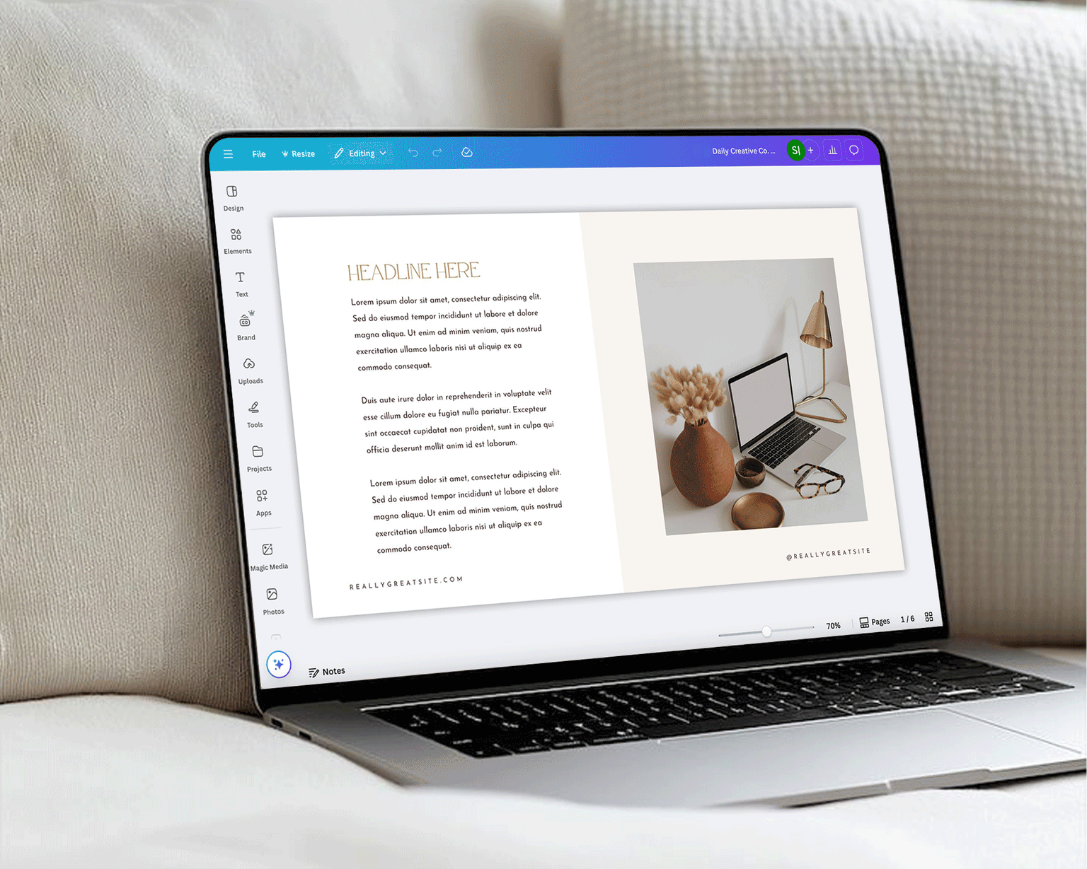 Canva slide deck template for entrepreneurs with a clean, modern cover slide design.