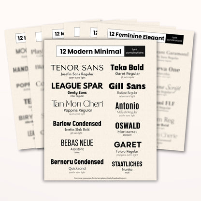 Canva Font Pairing Vault - 75+ Combos