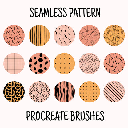 21 Seamless Pattern Procreate Brushes – Stamp & Texture Brush Set for iPad