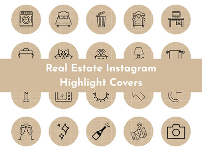 120+ Tan Neutral Real Estate Instagram Highlight Icons