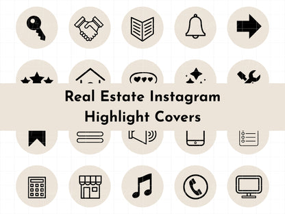 120+ Beige Neutral Real Estate Instagram Highlight Icons