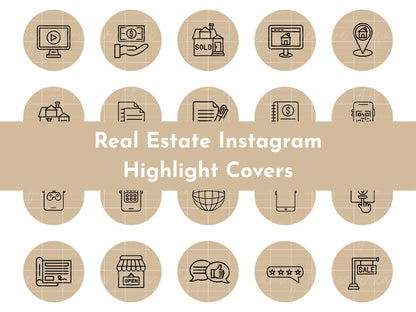 120+ Tan Neutral Real Estate Instagram Highlight Icons