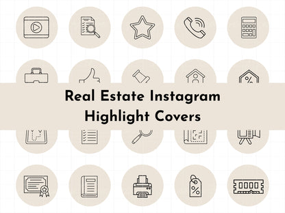 120+ Beige Neutral Real Estate Instagram Highlight Icons
