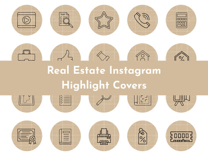 120+ Tan Neutral Real Estate Instagram Highlight Icons