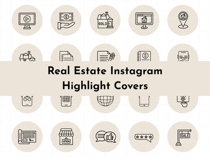 120+ Beige Neutral Real Estate Instagram Highlight Icons